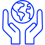 hands holding world icon